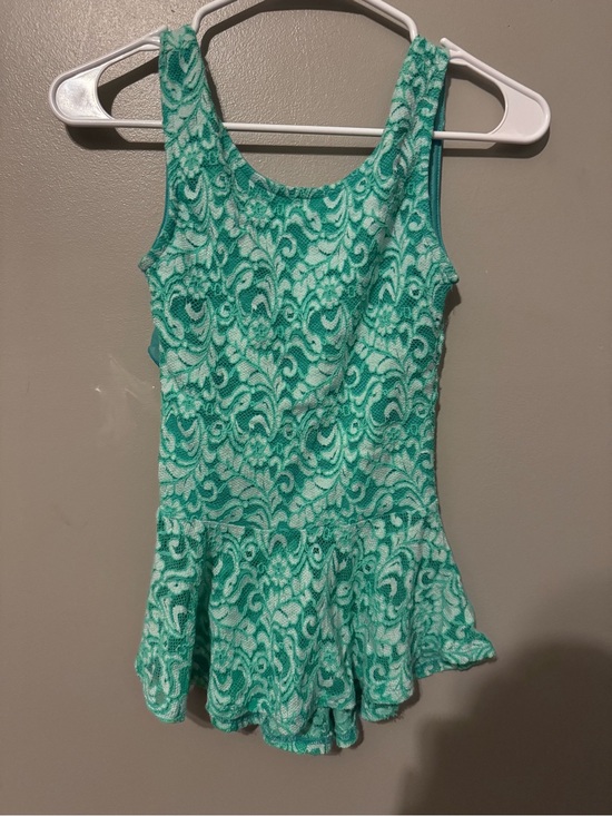Tops - Girls' Green Lace-Pattern Swim Dress